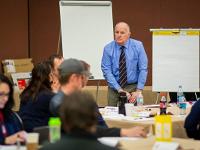 Instructor teaching in a classroom