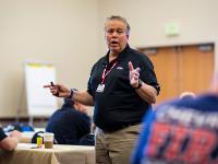 Instructor teaching in a classroom