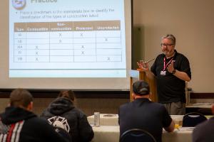 Instructor teaching in a classroom