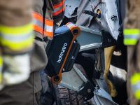 Firefighter using Hydraulic rescue tools