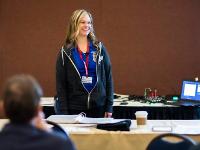 Instructor teaching in a classroom