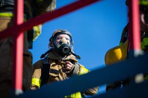 Firefighter in gear