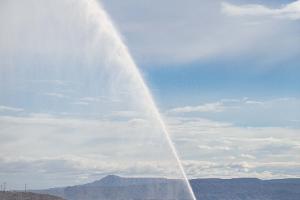 Water being sprayed into the air