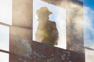 Firefighter in smoke