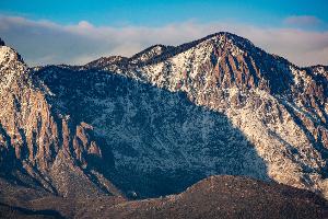 Snow topped mountains