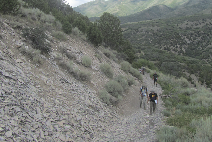 Students on trail