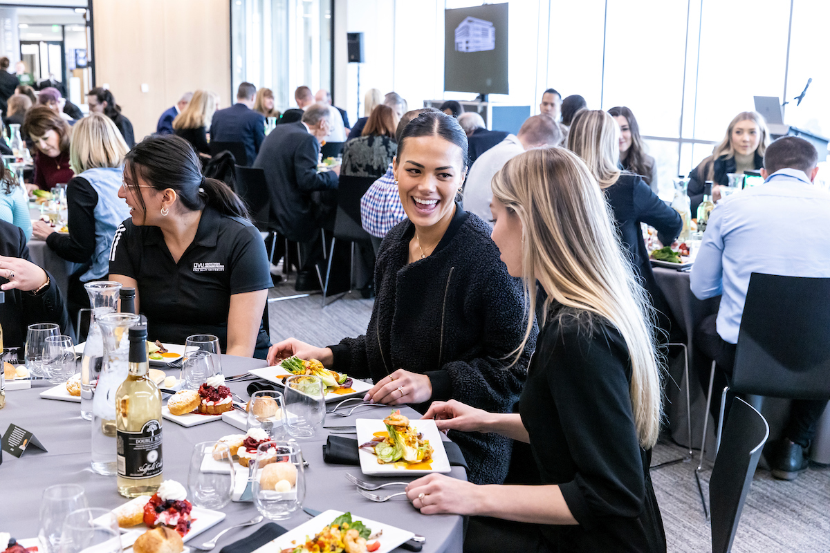 Event ambassadors having lunch