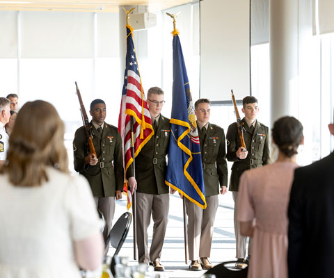 Flag ceremony at UVU event