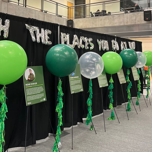 A UVU ambassador event set up