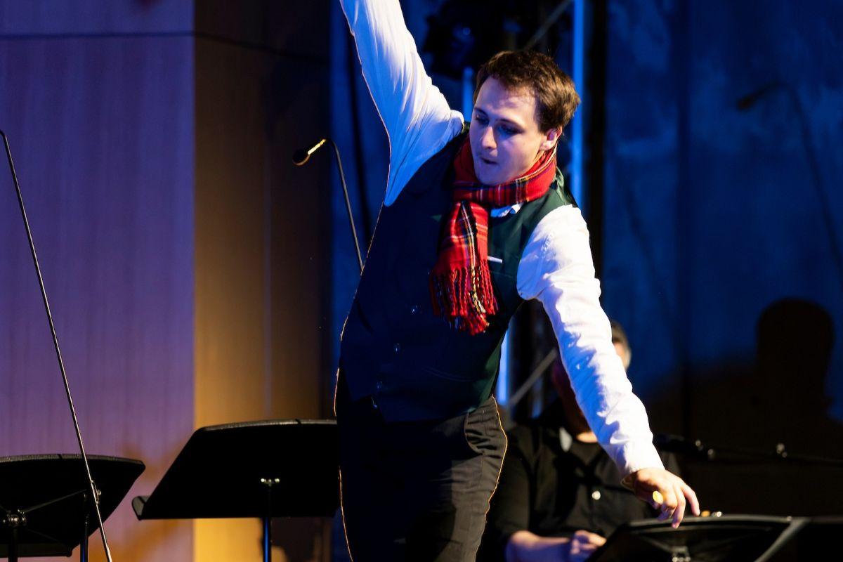 theater student on stage