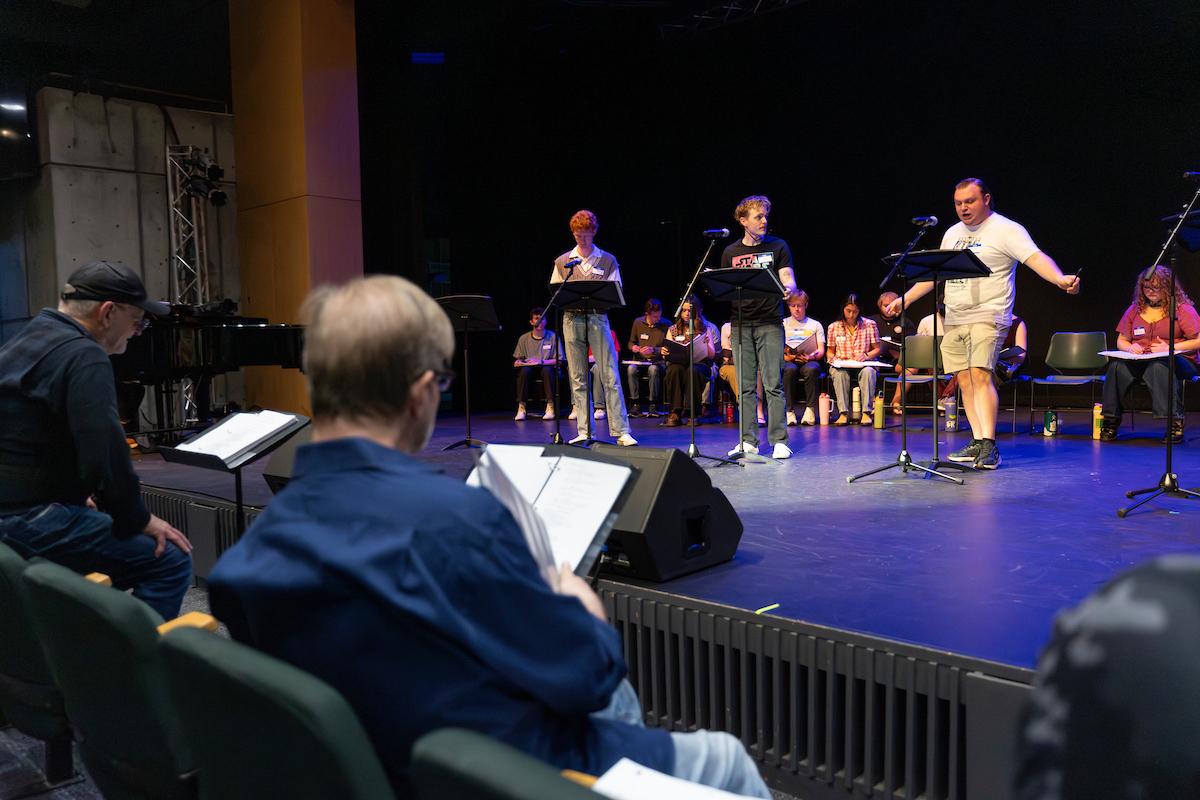 audience looking at singers