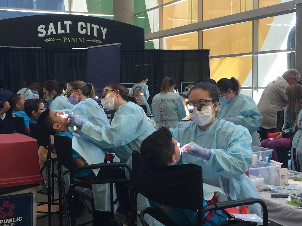Dental hygiene students provide free oral health care.