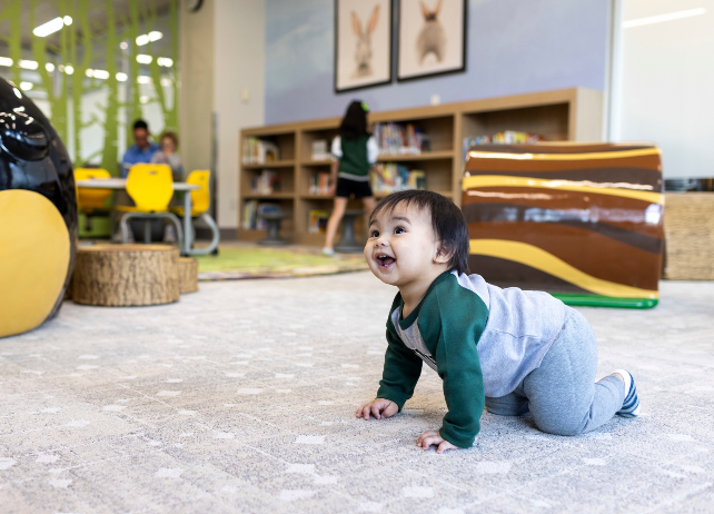 The child of a student in our family room.