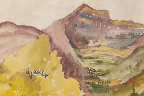 UVU Museum of Art - Image of artwork depicting a mountain landscape 