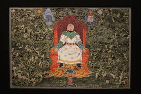  Painting of a robed man on a throne.