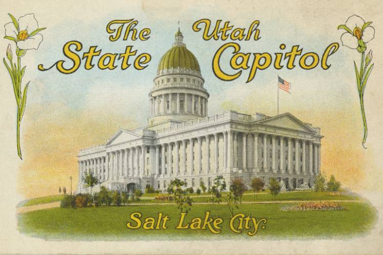 Color postcard of the Utah State Capital.