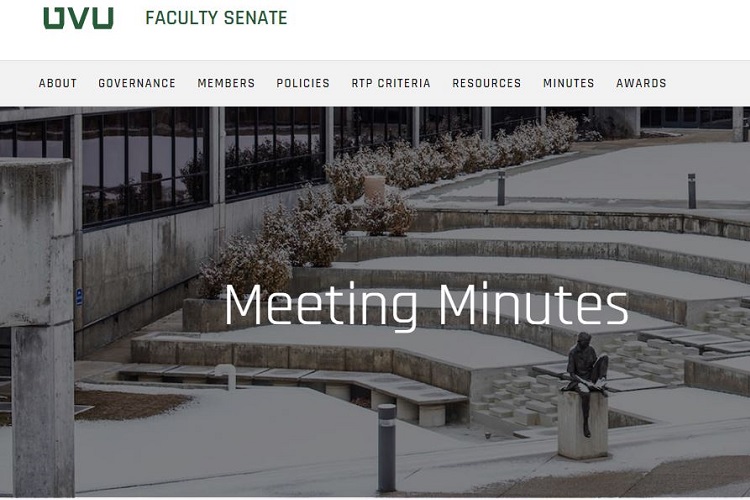  Utah Valley University Faculty Senate Archived Meeting Documents