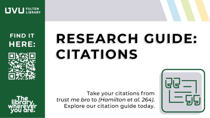 Research Guide: Citations. Take your citations from trust me bro to (Hamilton et al. 264). Explore our citation guide today.