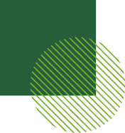 A dark green square and a circle made out of light green lines.