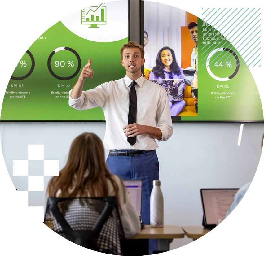 student giving a presentation