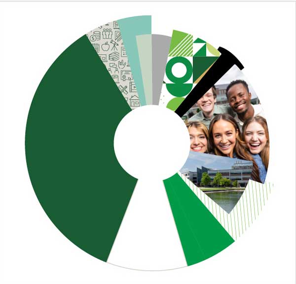 Image showing piechart of styles with green the largest portion.
