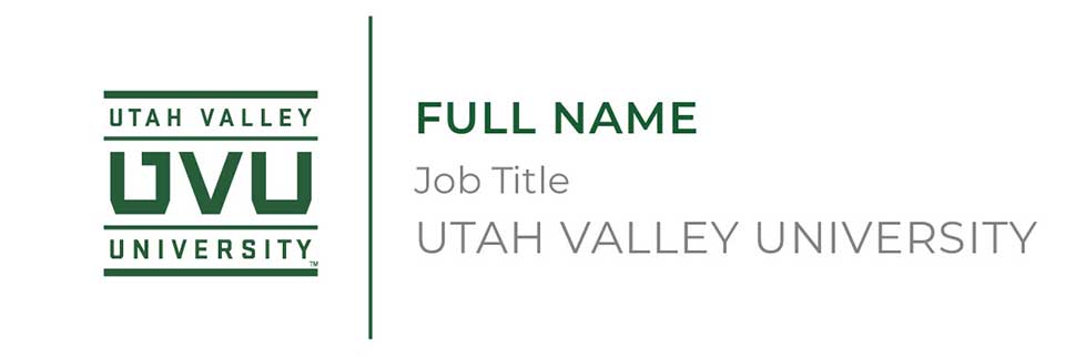 Email signature example with square logo.