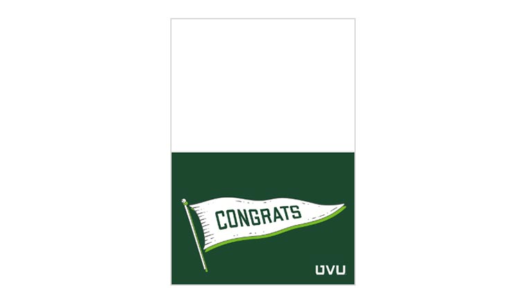card - Congrats Flag - dark green