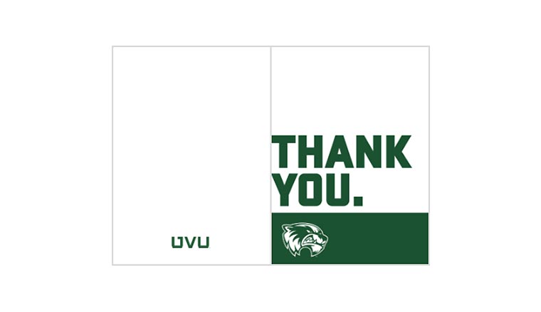 Card - Thank You Mascot - verticle fold V1