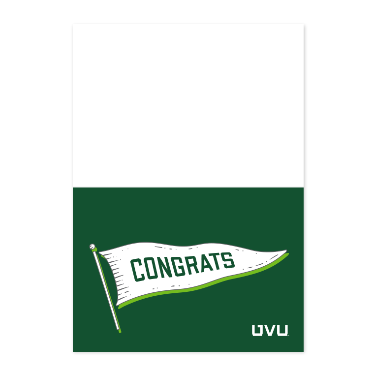 Card - Congrats Flag dark green