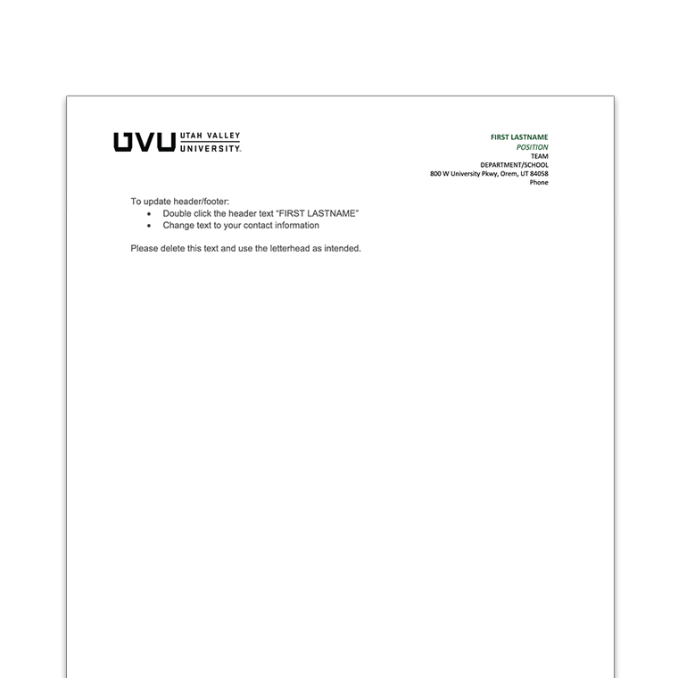 Digital letterhead example