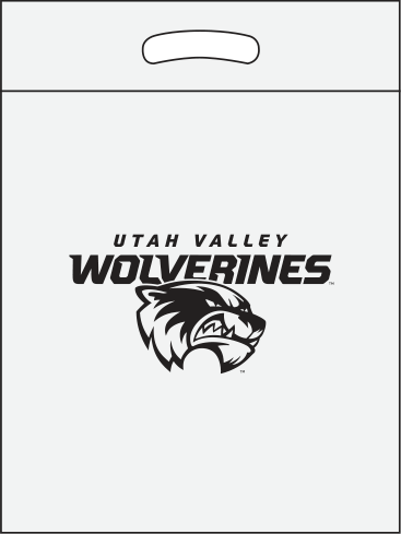 White/clear bag with black print White bag with black print