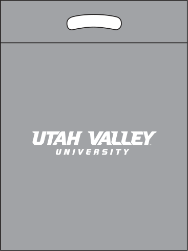 Gray bag with white print Gray bag with white print