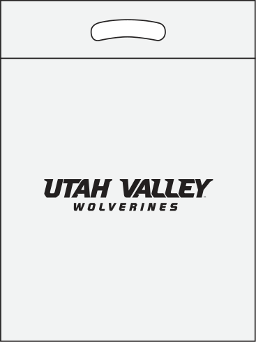 White/clear bag with black print White bag with black print