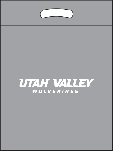 Gray bag with white print Gray bag with white print