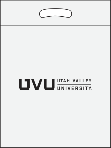 White/clear bag with black print White bag with black print