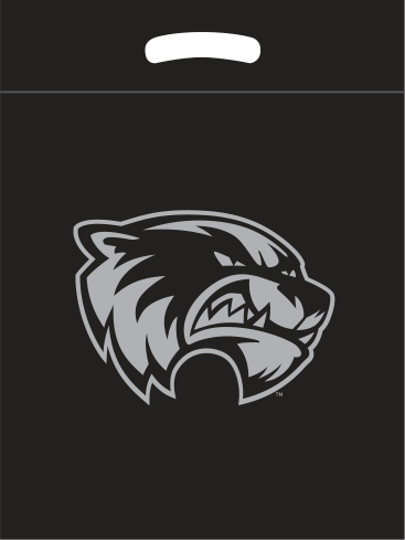 Black bag with gray print Black bag with gray print