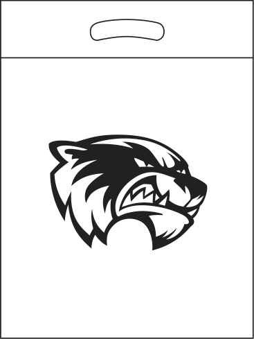 White/clear bag with black print White bag with black print