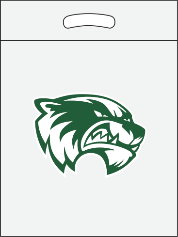 White/clear bag with White/green print White/clear bag with white/green print