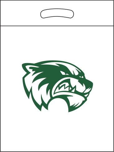 White/clear bag with green print White/Clear bag with green print