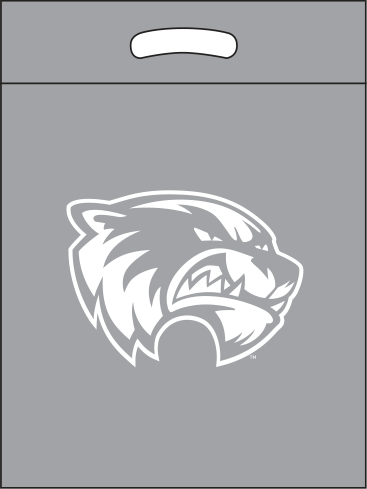 Gray bag with white print Gray bag with white print