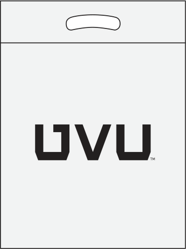 White/clear bag with black print White bag with black print