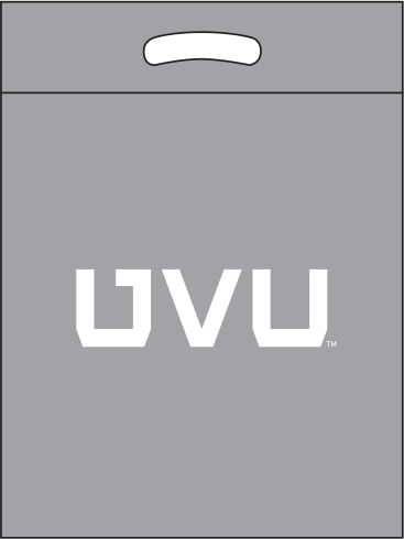 Gray bag with white print Gray bag with white print