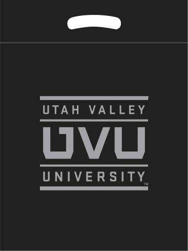 Black bag with gray print Black bag with gray print