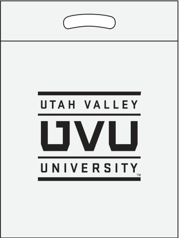 White/clear bag with black print White bag with black print