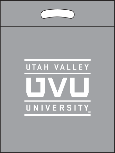 Gray bag with white print Gray bag with white print