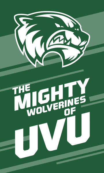 3x5 verticle flag - Mighty Wolverines of UVU