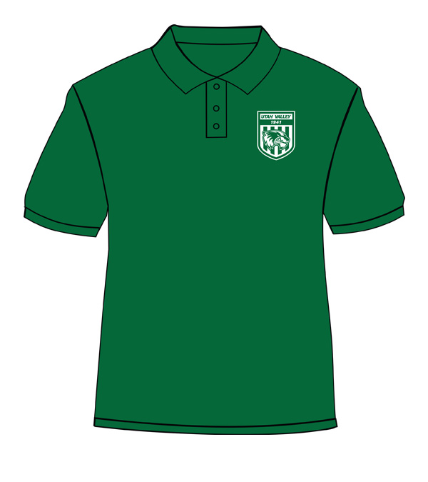 Green shirt with white print