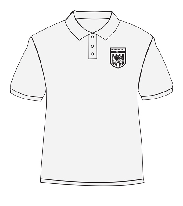 White shirt with black print