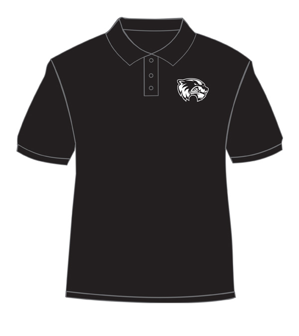 Black shirt with white ink