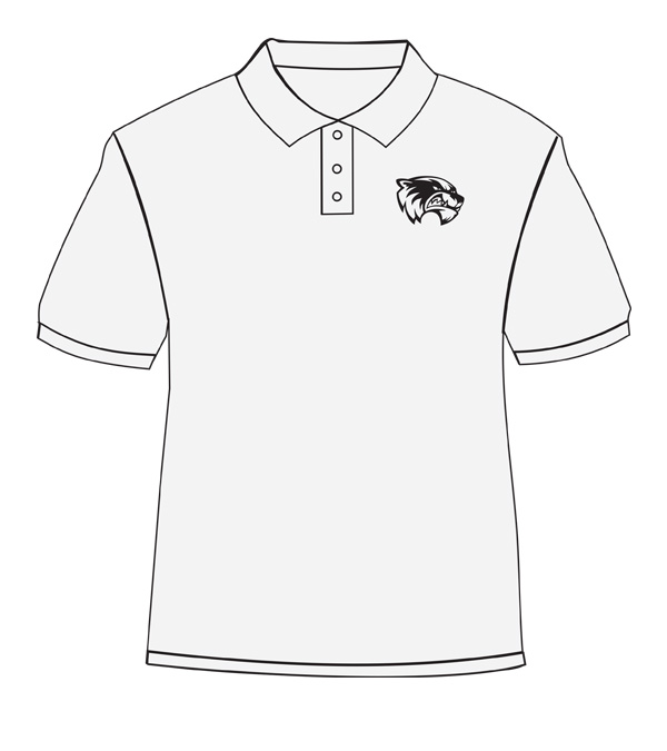 White shirt with black print